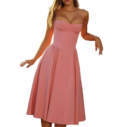 VALORIA | Women’s fashionable corset midi dress offering timeless elegance and feminine style