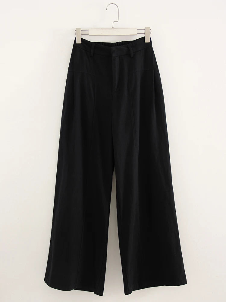 VALORIA | Women’s fashionable cotton linen wide leg pants effortless chic style