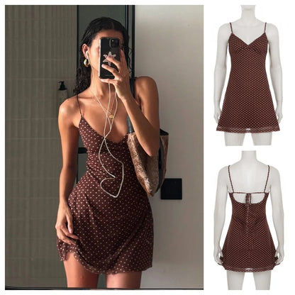 VALORIA | Women’s fashionable polka dot sleeveless dress for brunch, vacations and weekend wear