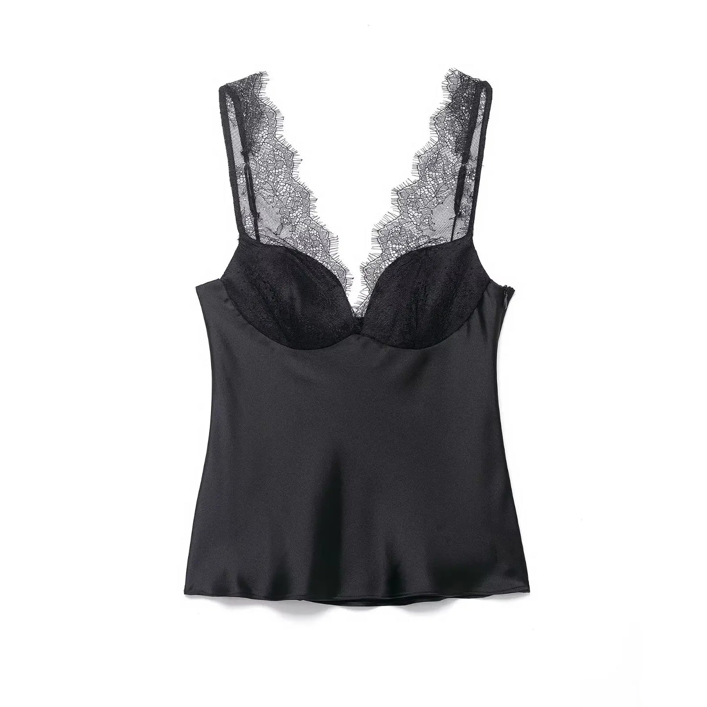 VALORIA | Women’s fashionable satin lace V-neck blouse for business casual and formal outfits