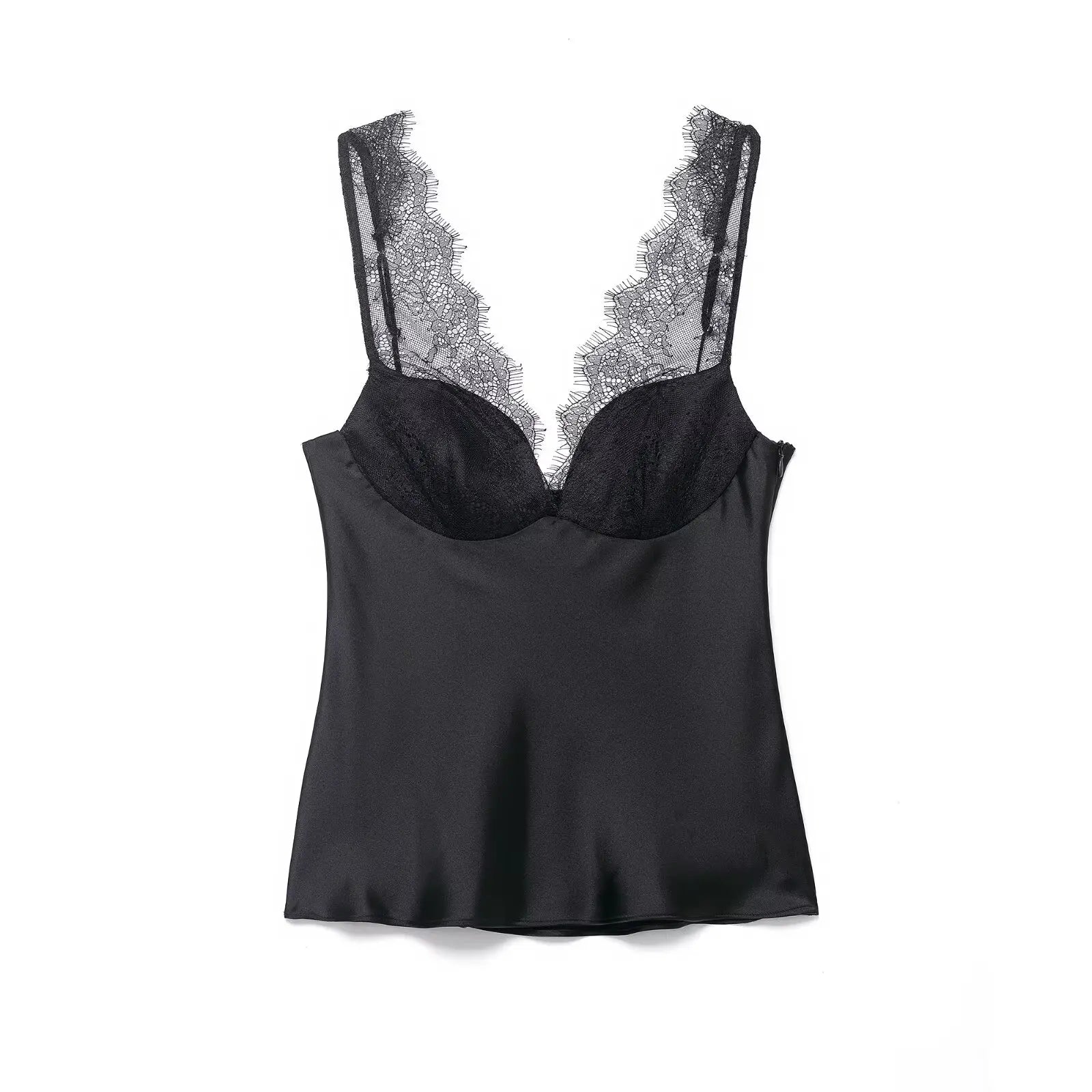 VALORIA | Women’s fashionable satin lace V-neck blouse for business casual and formal outfits