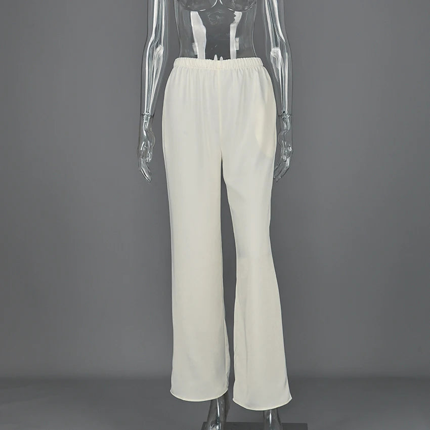 VALORIA | Women’s fashionable satin wide leg pants with relaxed fit