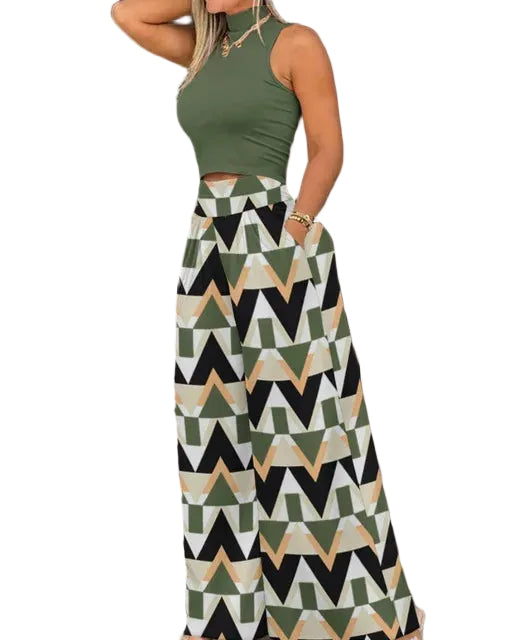 VALORIA | Women’s fashionable sleeveless matching set for brunch, travel and weekend outings
