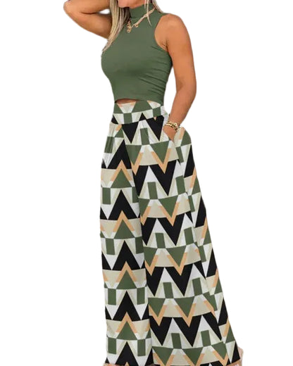 VALORIA | Women’s fashionable sleeveless matching set for brunch, travel and weekend outings