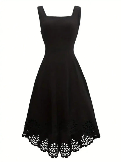 VALORIA | Women’s fashionable square neck fit & flare dress for brunch, date nights and garden parties