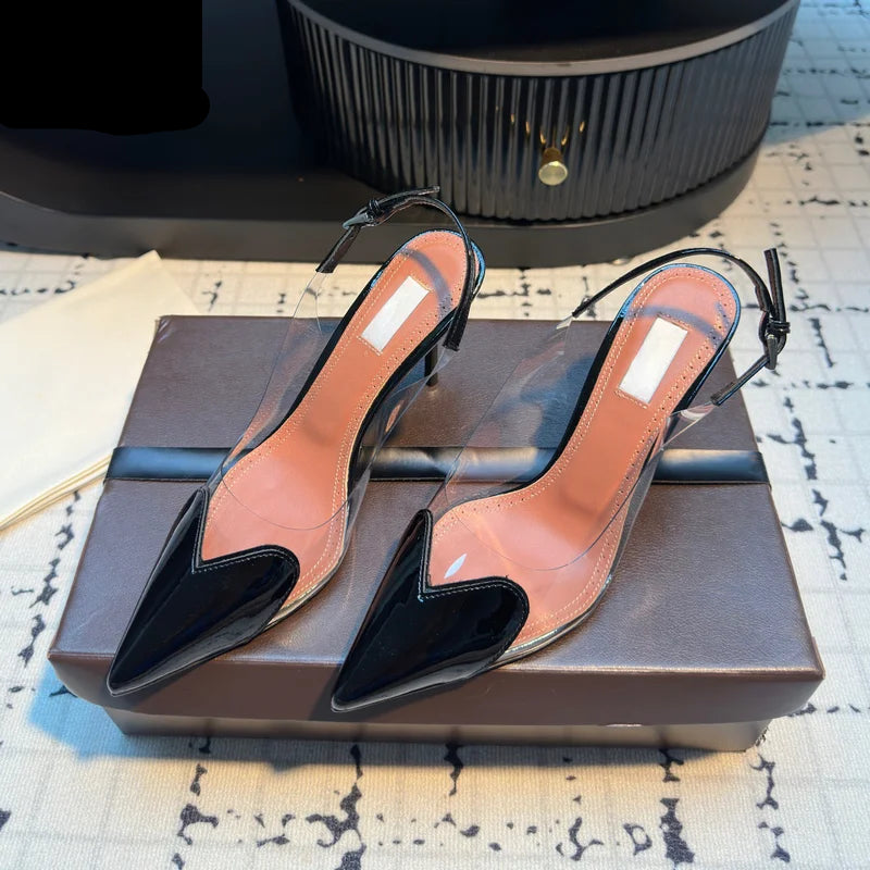 VALORIA | Women’s fashionable transparent pointed toe heels sleek silhouette