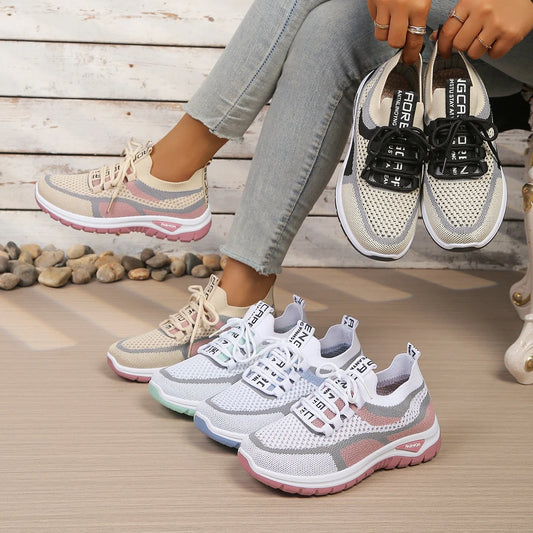 VALORIA | Women’s fashionable two-tone casual sneakers modern color block look