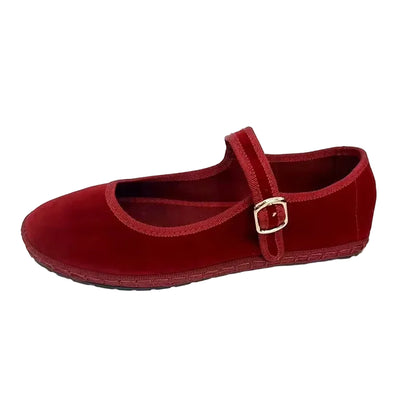 VALORIA | Women’s fashionable velvet Mary Jane flats refined elegant appeal