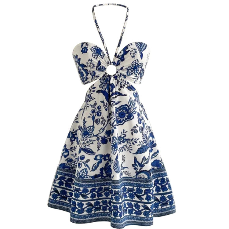 VALORIA | Women’s floral halter neck dress