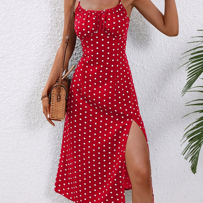 VALORIA | Women’s floral square-neck slit dress