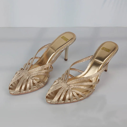 VALORIA | Women’s gold strap heels