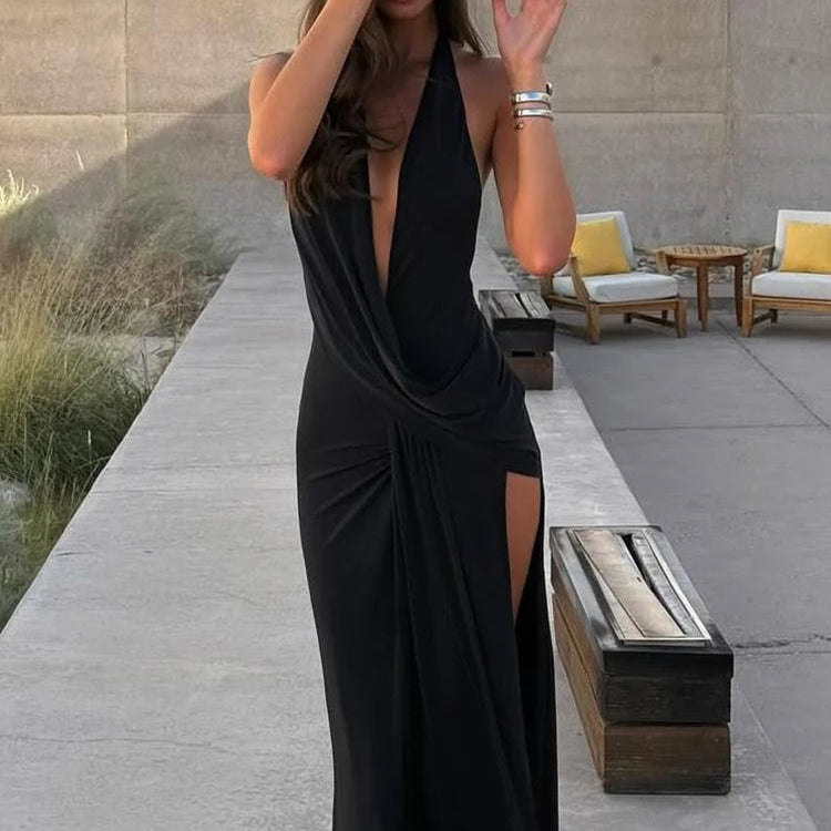 VALORIA | Women’s halter split maxi dress