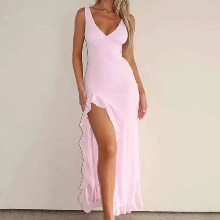 VALORIA | Women’s high split backless midi dress