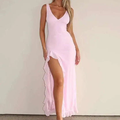 VALORIA | Women’s high split backless midi dress