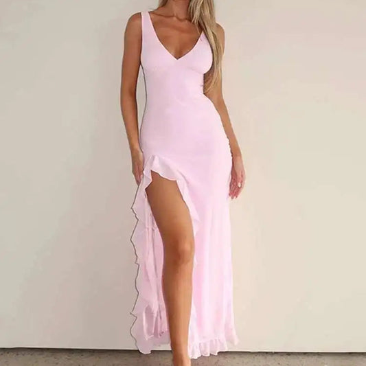 VALORIA | Women’s high split backless midi dress