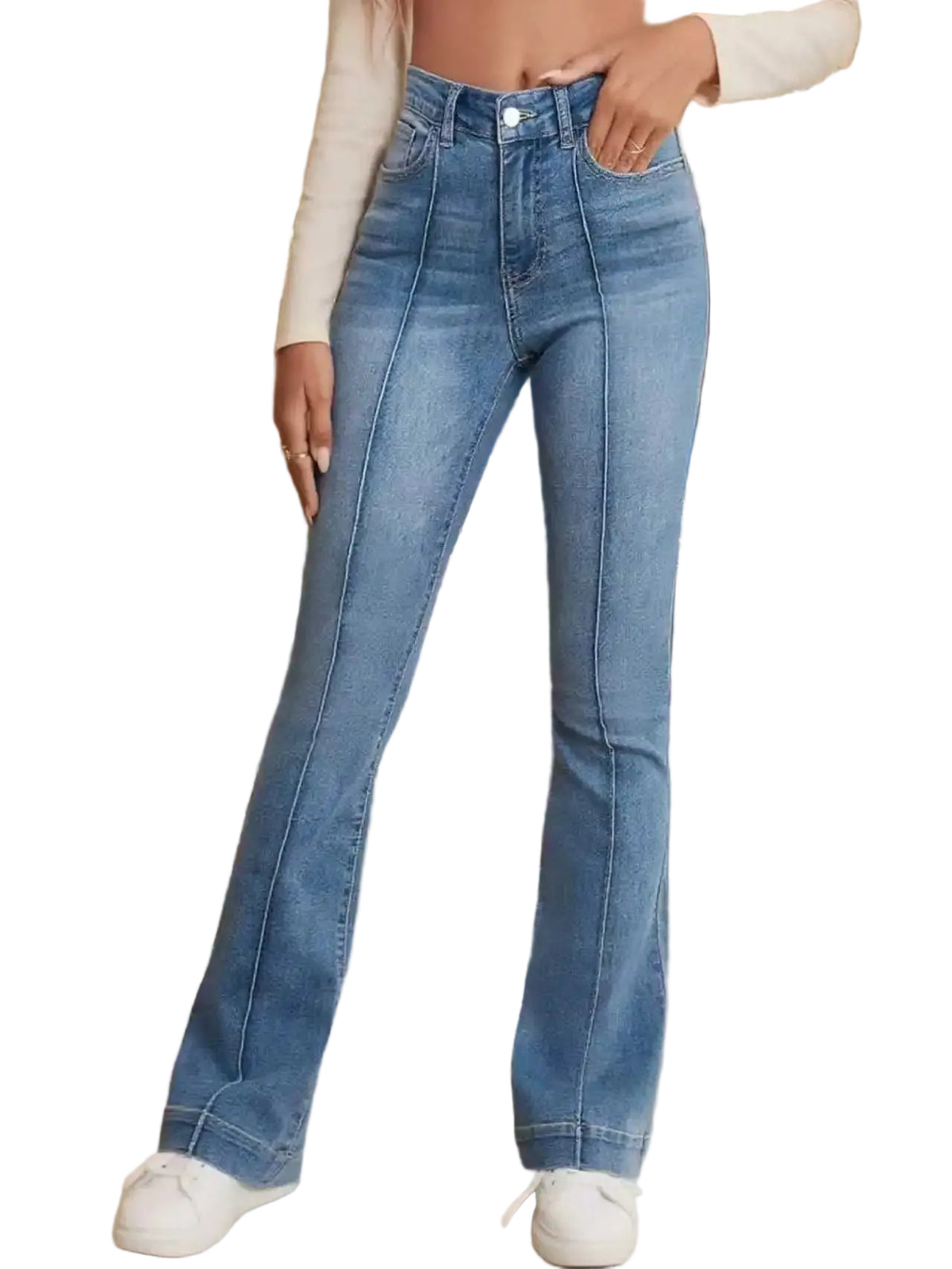 VALORIA | Women’s high waist stretch flared jeans with flattering fit
