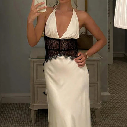 VALORIA | Women’s lace halter maxi dress