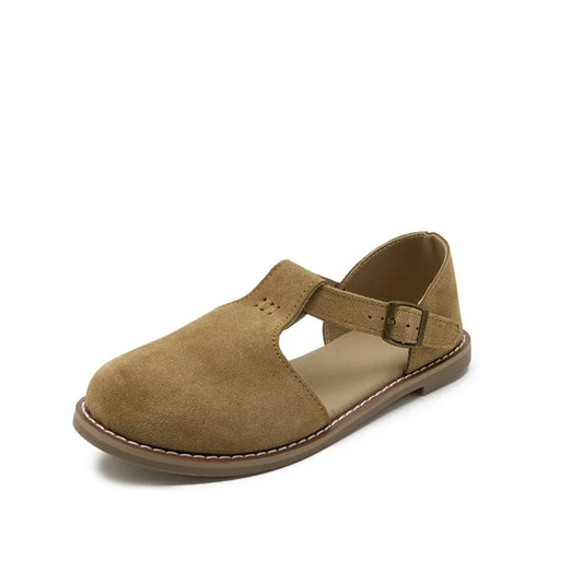VALORIA | Women’s leather hollow flat sandals breathable cutout design