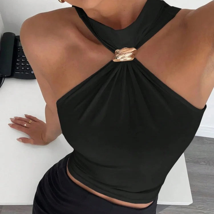 VALORIA | Women’s lightweight halter crop top for summer outfits and warm weather