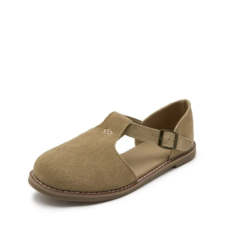 VALORIA | Women’s lightweight leather hollow flat sandals casual use