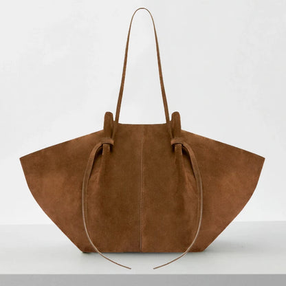 VALORIA | Women’s modern faux suede ruched shoulder tote bag