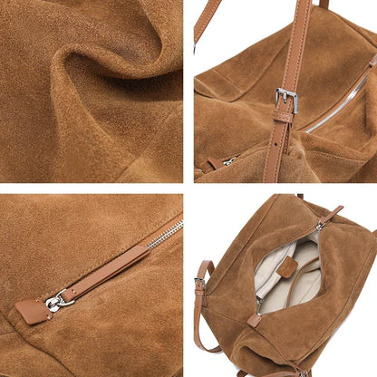 VALORIA | Women’s modern suede cowhide leather handbag