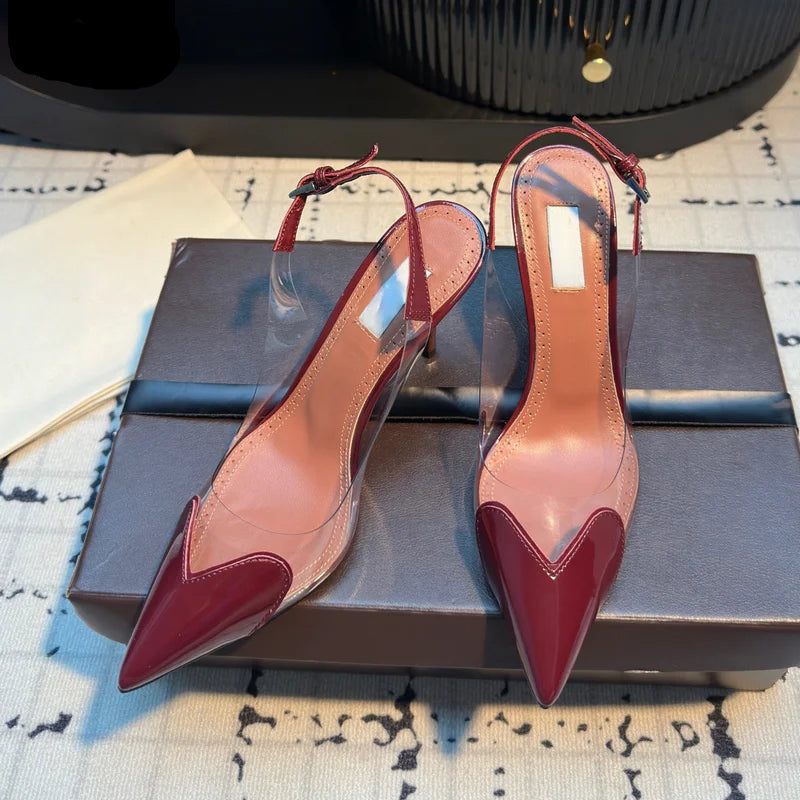 VALORIA | Women’s modern transparent pointed toe heels refined feminine elegance