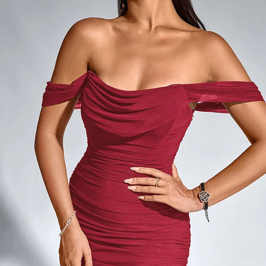 VALORIA | Women’s off-shoulder corset maxi dress