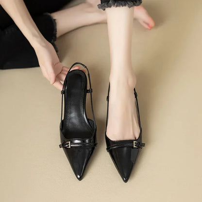 VALORIA | Women’s patent leather pointed-toe heels elegant glossy finish