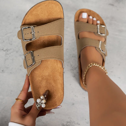 VALORIA | Women’s platform buckle slippers