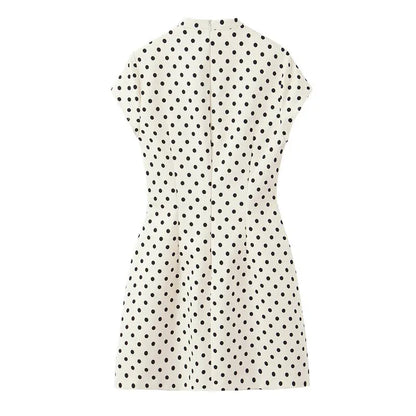 VALORIA | Women’s polka dot bow mini dress ideal for pairing with sandals, heels and stylish accessories