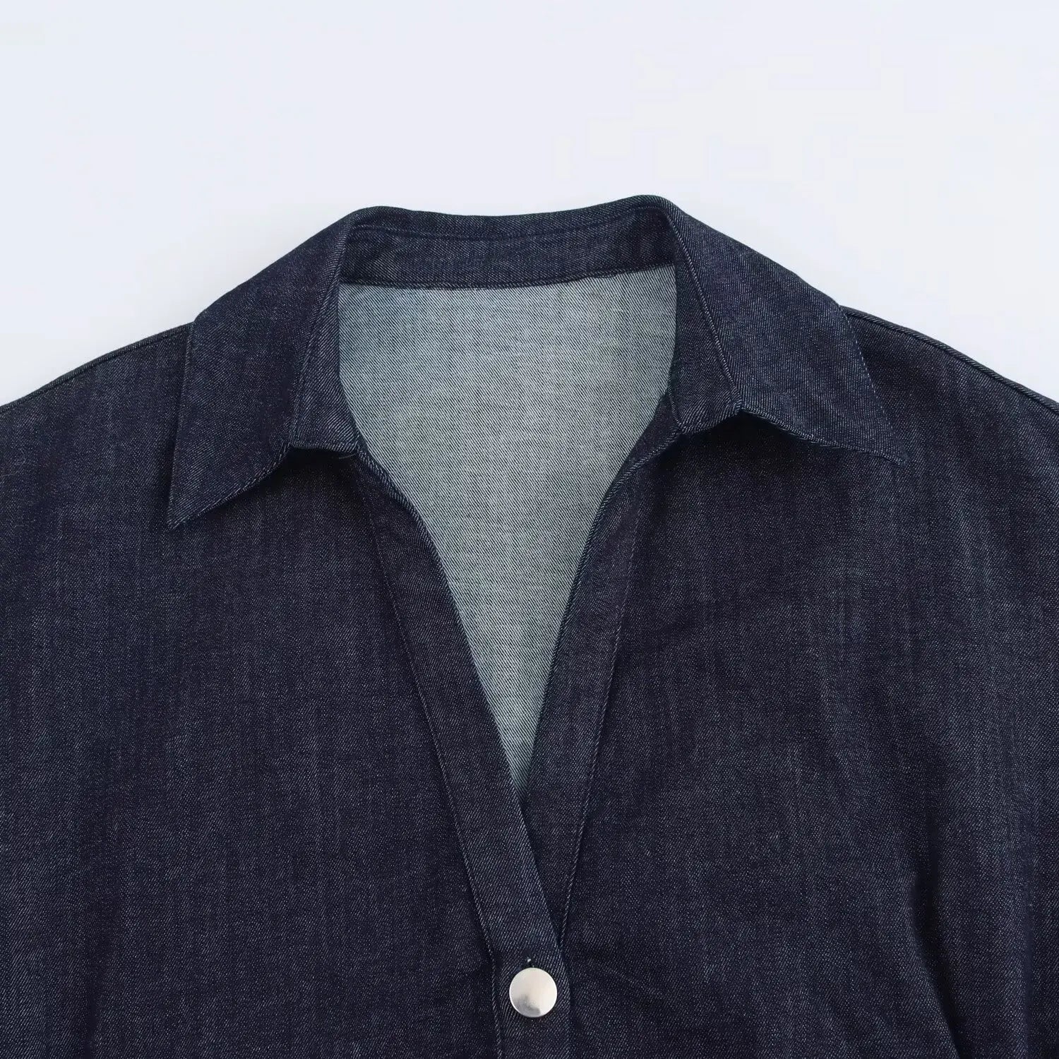 VALORIA | Women’s premium denim midi shirt dress with flattering belted silhouette
