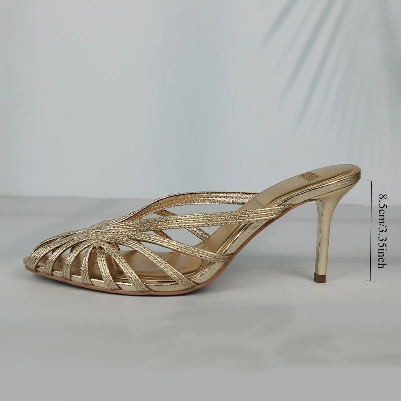 VALORIA | Women’s premium gold strap heels sophisticated silhouette