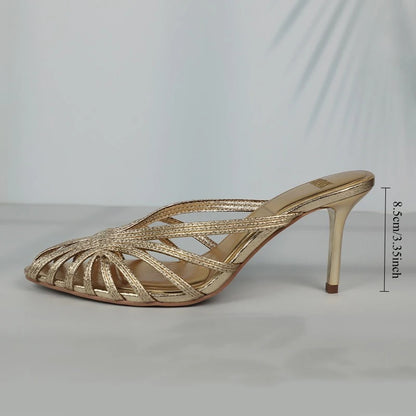 VALORIA | Women’s premium gold strap heels sophisticated silhouette