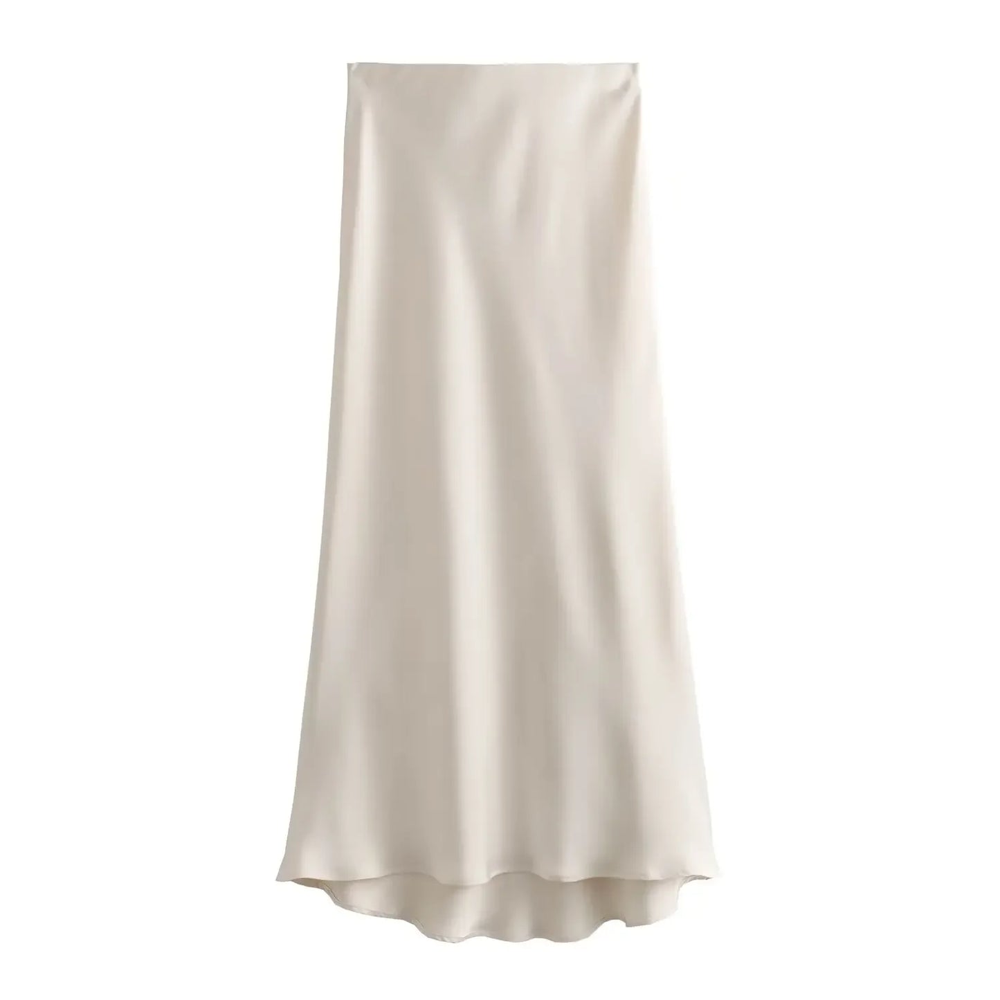 VALORIA | Women’s premium high-waist satin midi skirt for elegant everyday wear