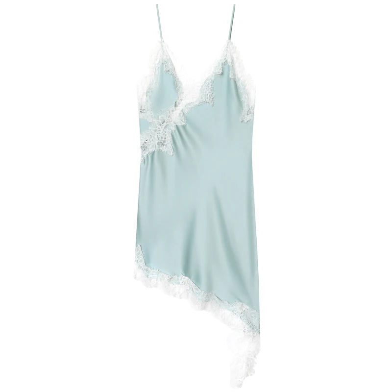 VALORIA | Women’s premium lace asymmetric slip dress with flattering silhouette