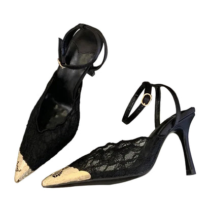 VALORIA | Women’s premium lace slingback pumps refined feminine elegance