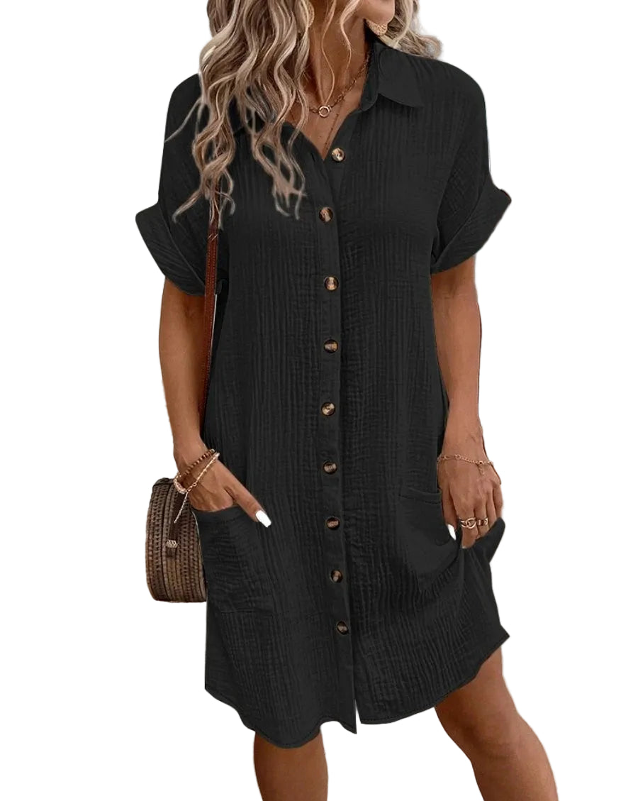 VALORIA | Women’s premium linen mini dress perfect for summer holidays and everyday wear