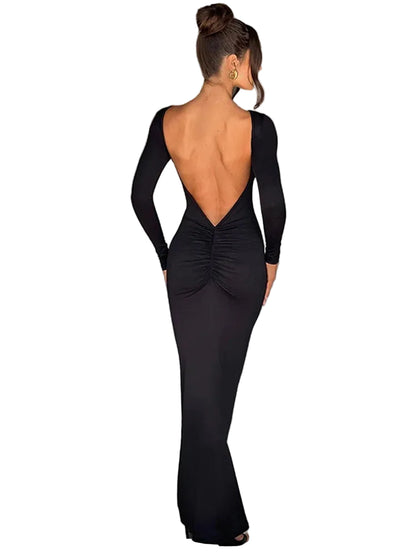 VALORIA | Women’s premium long sleeve bodycon maxi dress with flattering fitted design