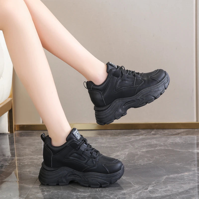 VALORIA | Women’s premium platform leather sneakers with cushioned comfort