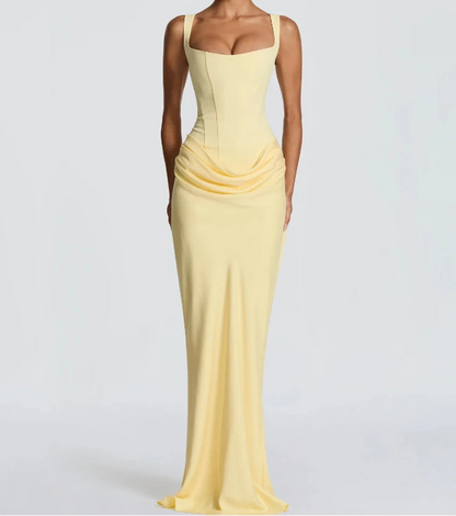 VALORIA | Women’s premium pleated square neck dress with feminine flowing design