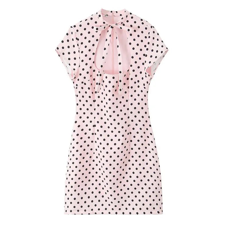 VALORIA | Women’s premium polka dot bow mini dress with flattering fit and playful design
