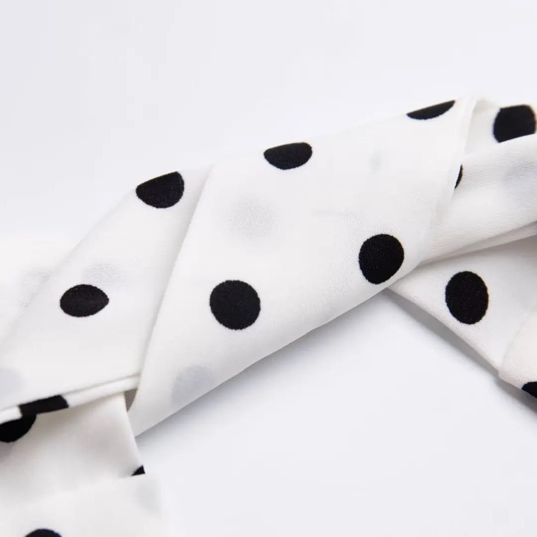 VALORIA | Women’s premium polka dot halter dress with flattering feminine silhouette