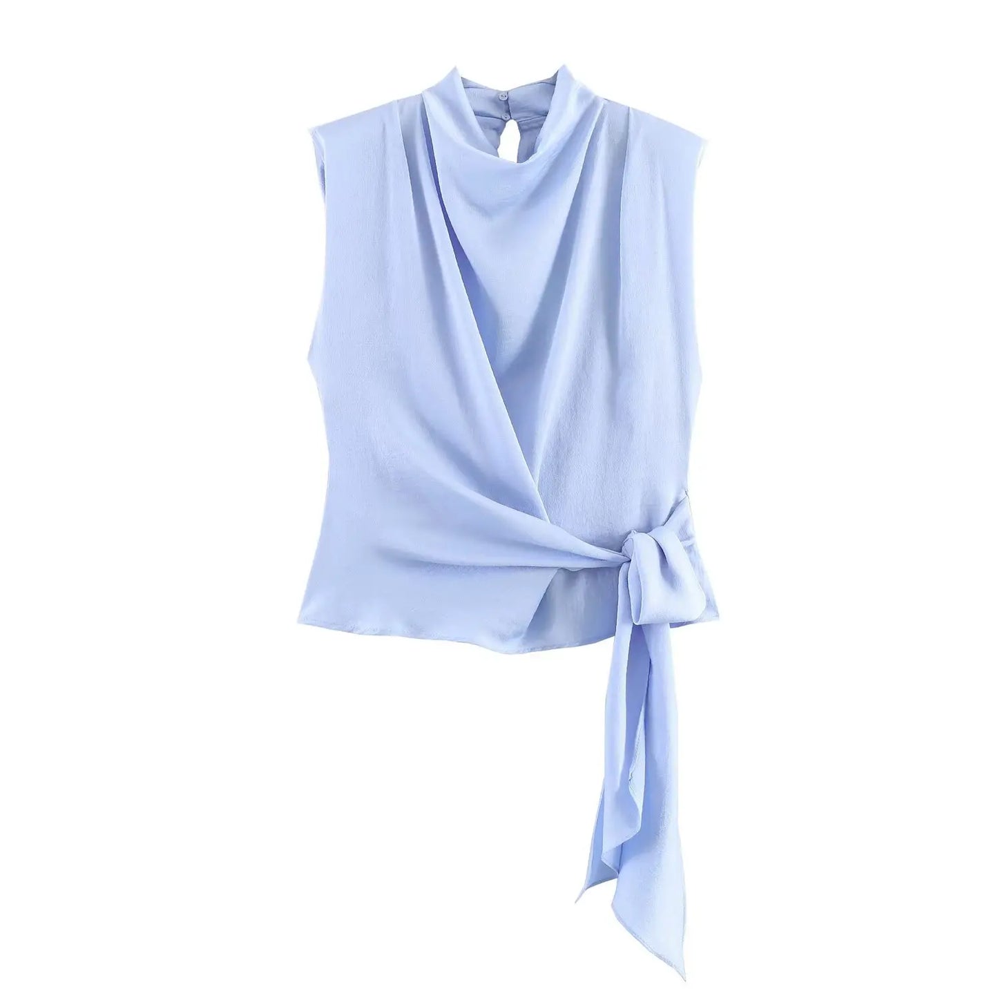 VALORIA | Women’s premium satin ribbon sleeveless top with feminine bow detail