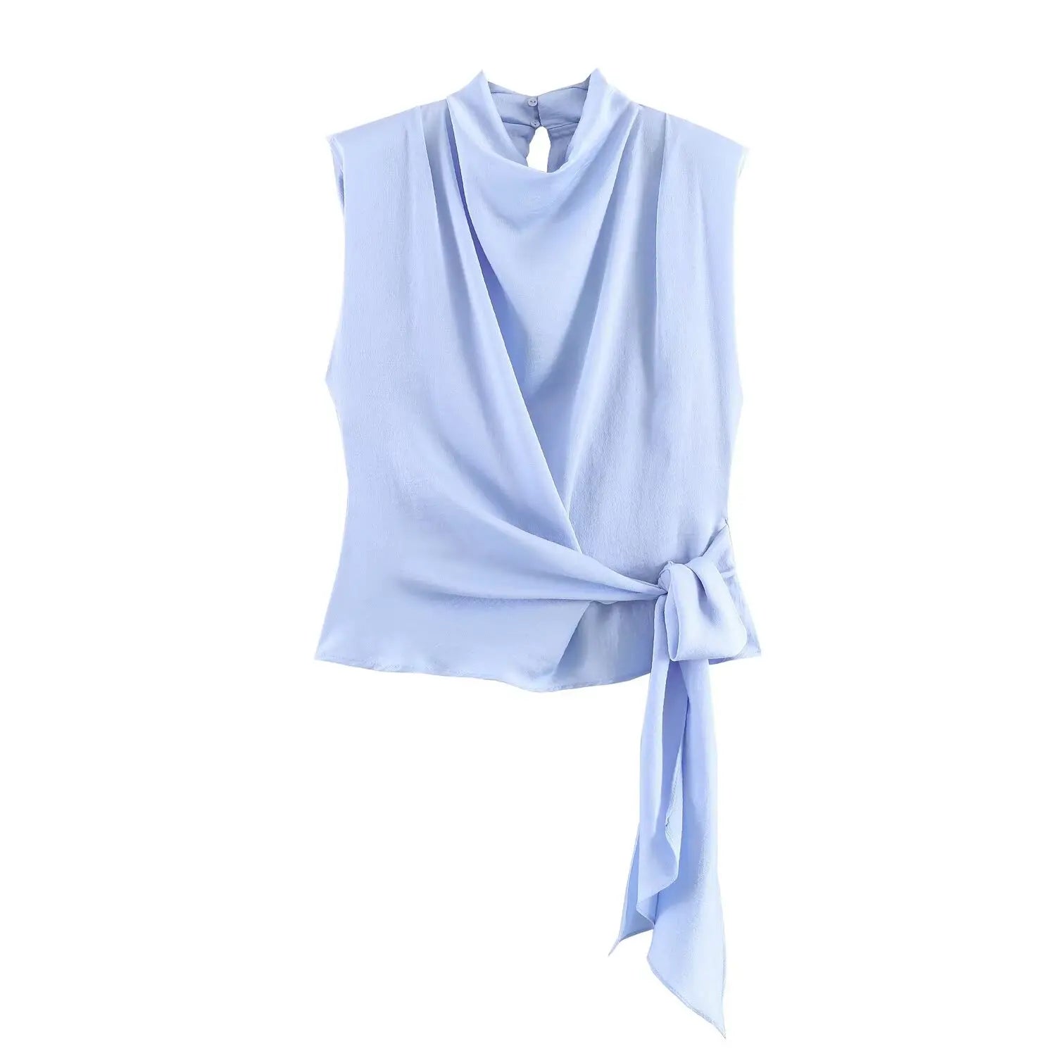 VALORIA | Women’s premium satin ribbon sleeveless top with feminine bow detail
