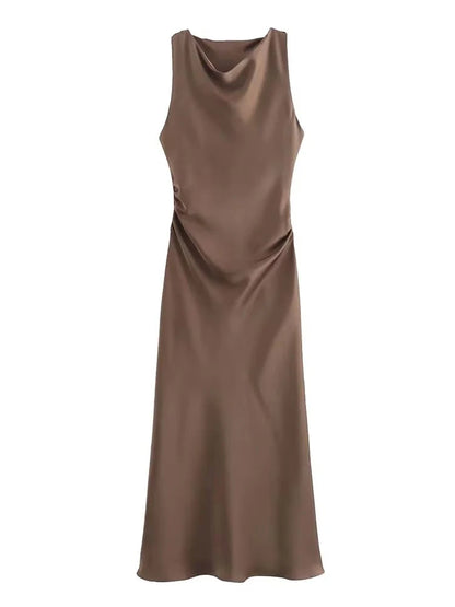 VALORIA | Women’s premium satin slip dress perfect for weddings, cocktail parties and formal events
