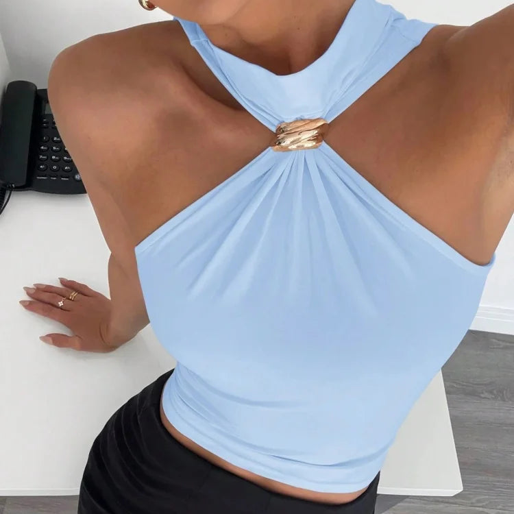 VALORIA | Women’s premium sleeveless halter tank top with soft stretch fabric