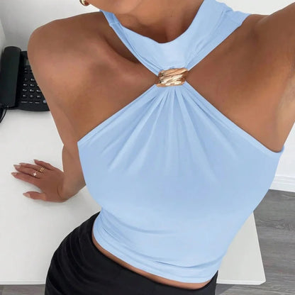 VALORIA | Women’s premium sleeveless halter tank top with soft stretch fabric