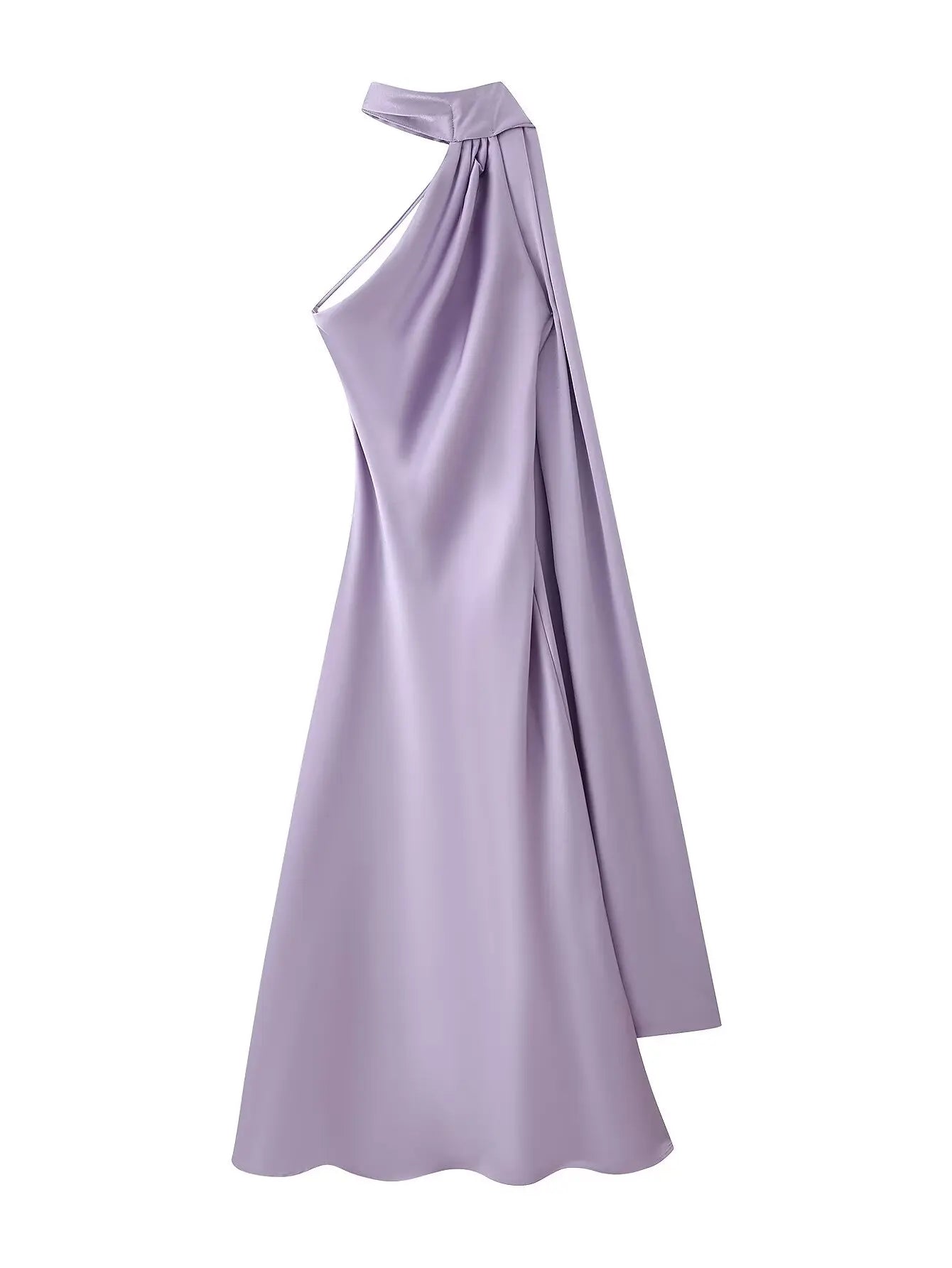 VALORIA | Women’s satin halter backless maxi dress blending modern glamour, comfort and refined style