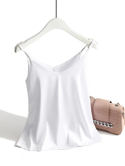 VALORIA | Women’s satin halter cami top ideal for pairing with skirts, trousers and jeans